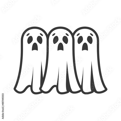 ghosts minimalist line art icon logo symbol
