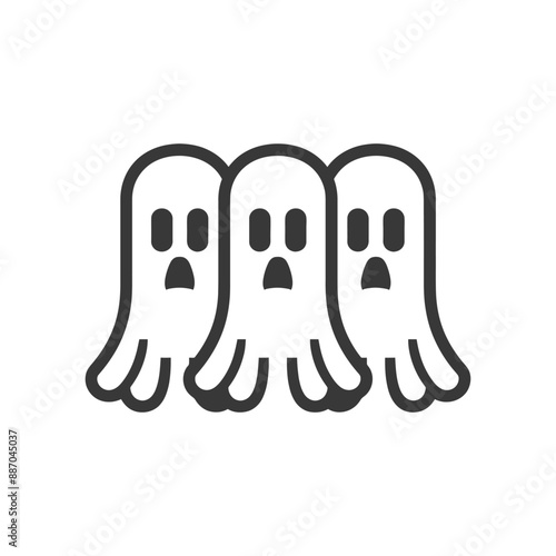 ghosts minimalist line art icon logo symbol