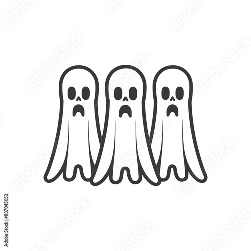 ghosts minimalist line art icon logo symbol