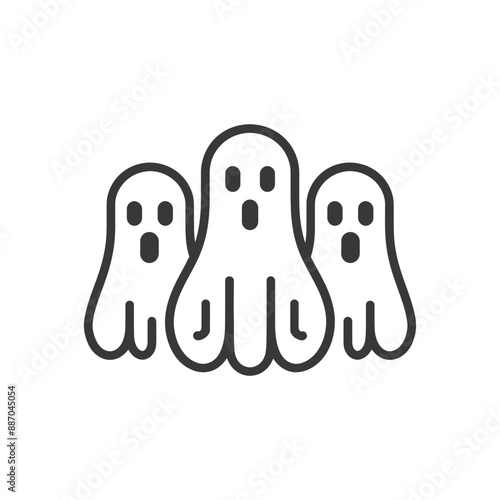 ghosts minimalist line art icon logo symbol
