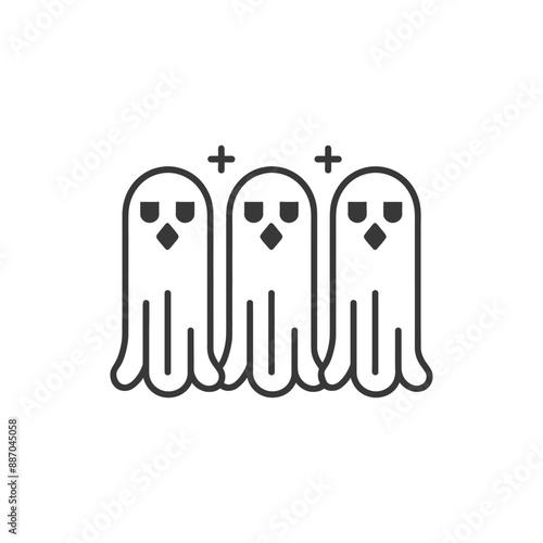 ghosts minimalist line art icon logo symbol