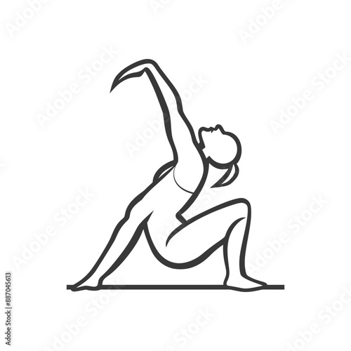 gymnast minimalist line art icon logo symbol