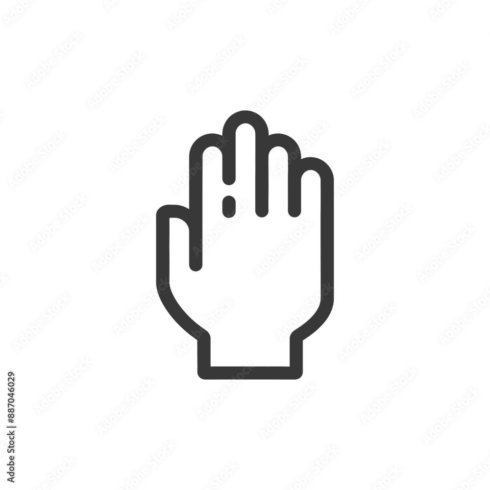 Obraz premium Simple Line Art Illustration of a Human Hand Palm Up