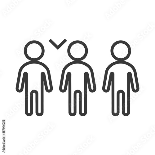 Team Selection: Checkmark Icon and Three Simple Line People