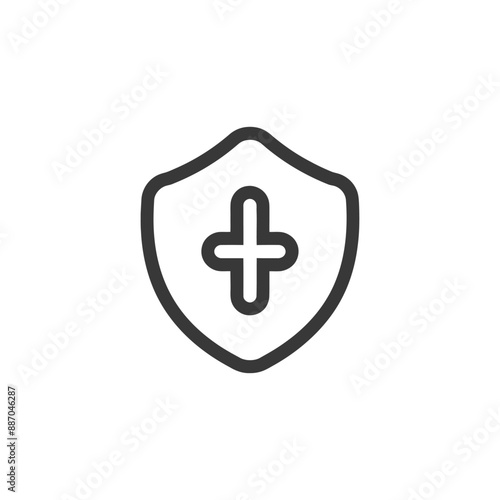 Free Download Healthcare Shield: Minimalist Line Art Icon - GFXLoad