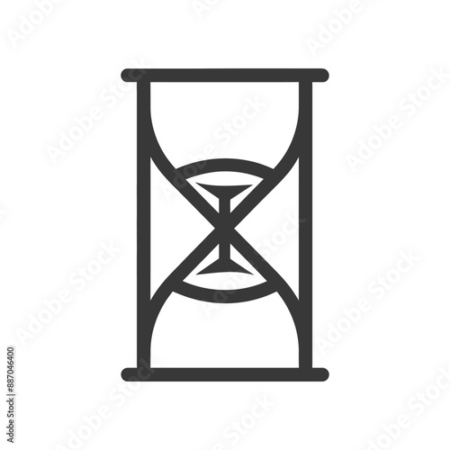 Modern Minimalist Hourglass Icon: Time Management Symbol