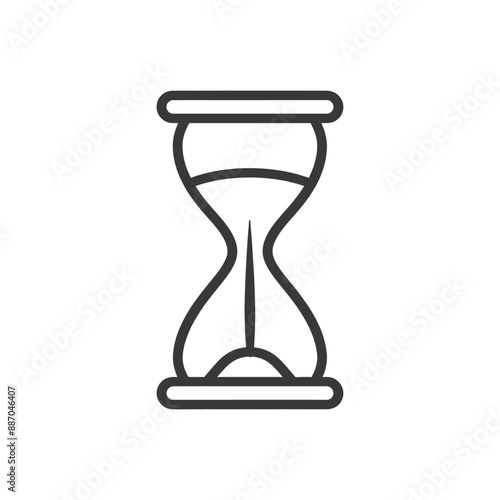 Elegant Line Art Hourglass Icon: Time Management Symbol