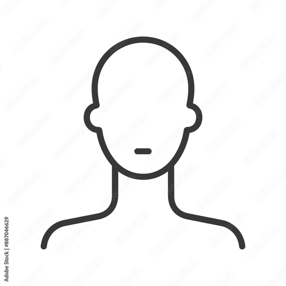 Obraz premium Minimalist Line Art: Gender-Neutral Head and Shoulders Profile