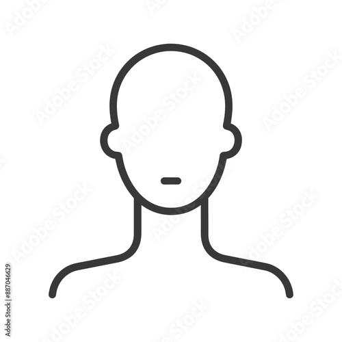Minimalist Line Art: Gender-Neutral Head and Shoulders Profile