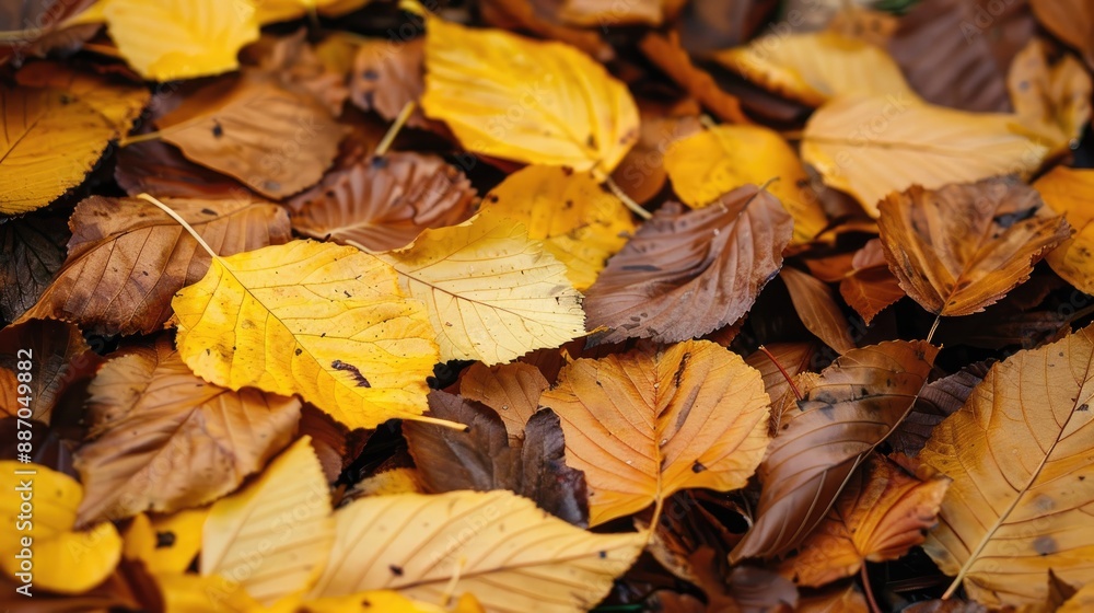 Leaves of yellow and brown Leaves of yellow and brown