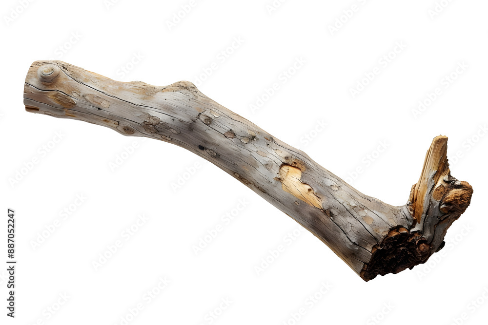 Fototapeta premium rough wooden branch isolated on transparent background