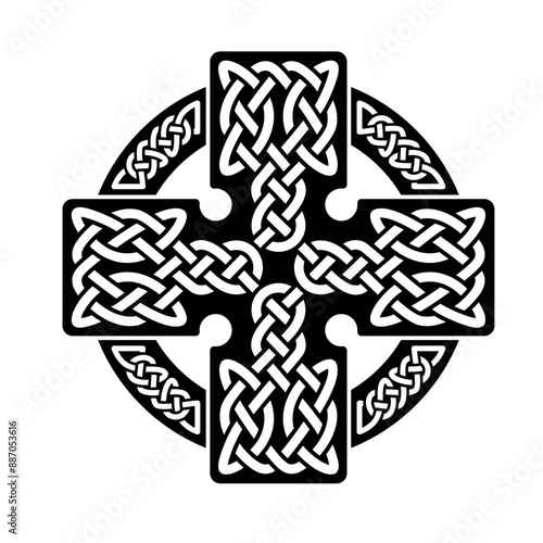 Vector illustration of a celtic cross on white background