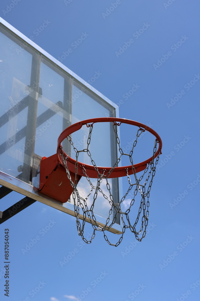 Basketball chain hoop and backboard. Basketball chain hoop and backboard.