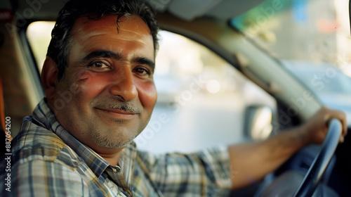 Taxi Driver Driving in Urban Setting