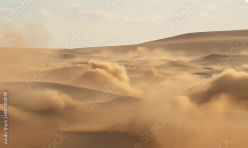 Dust sandstorm in the desert