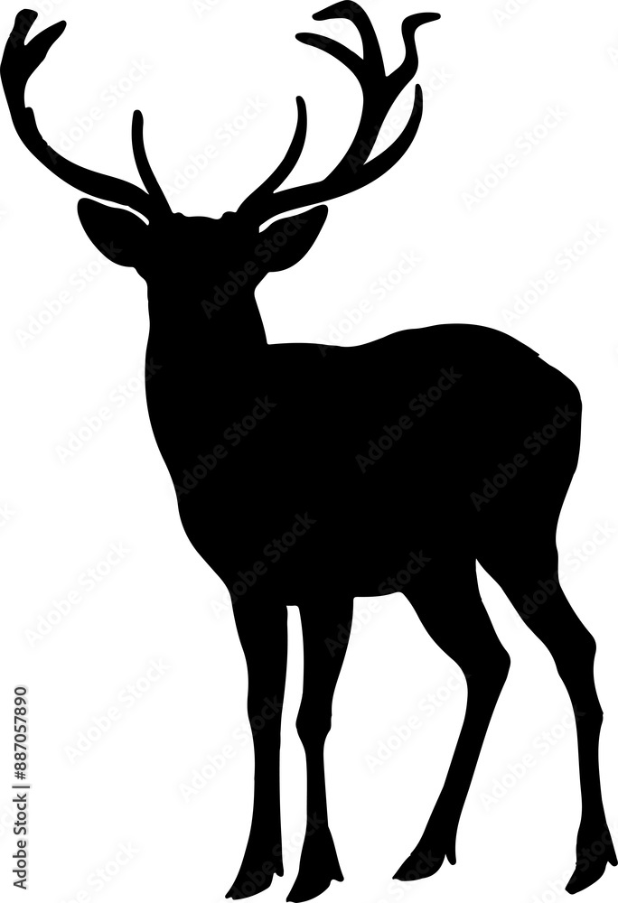 Fototapeta premium reindeer illustration isolated on transparent background. 