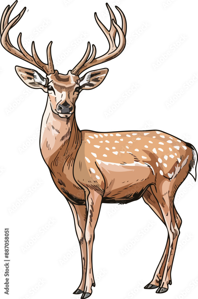 Obraz premium reindeer vector illustration isolated on transparent background. 