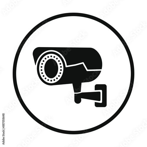 Security cameras icon collection. Security cam in the circle and square symbol. Vector illustration.