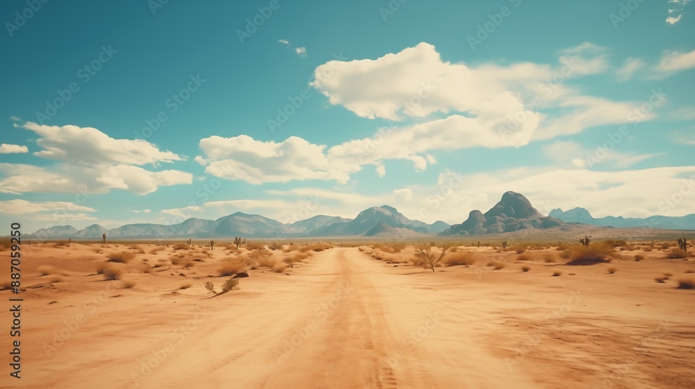 Sand desert hot dirty road path. Outdoor arizona western nature landscape background. Road trip travel adventure explore vibe. Graphic Art Sand desert hot dirty road path. Outdoor arizona western nature landscape background. Road trip travel adventure explore vibe. Graphic Art