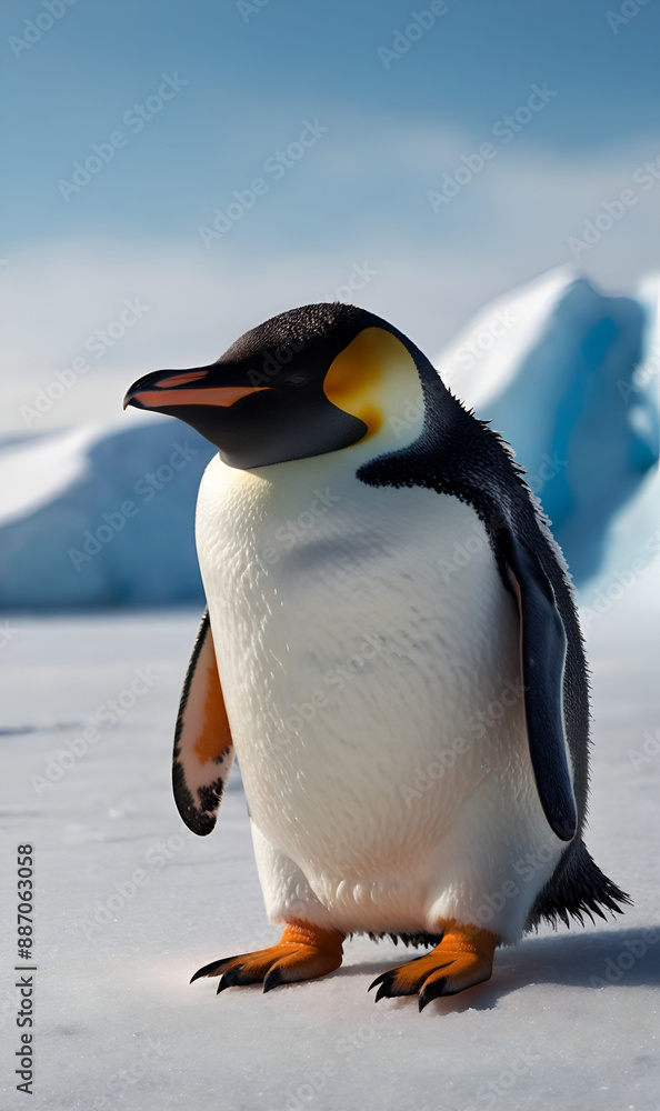 Fototapeta premium penguin in its natural environment, close-up