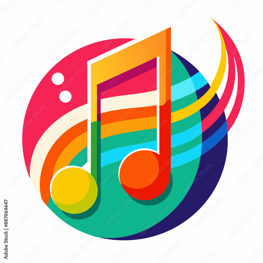 A rainbow musical note d Multiple vibrant hues including red, yellow, green, and blue create a visually appealing composition. A rainbow musical note d Multiple vibrant hues including red, yellow, green, and blue create a visually appealing composition.