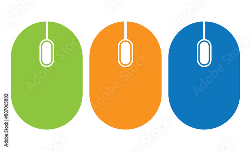 Computer Mouse icon. Computer Mouse Icon Symbol Set, Computer mouse line icons. Vector illustration.  eps10 photo