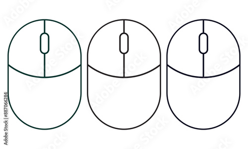 Computer Mouse Icon vector isolated on white background. PC cursor vector icons. Computer mouse vector icon collection.