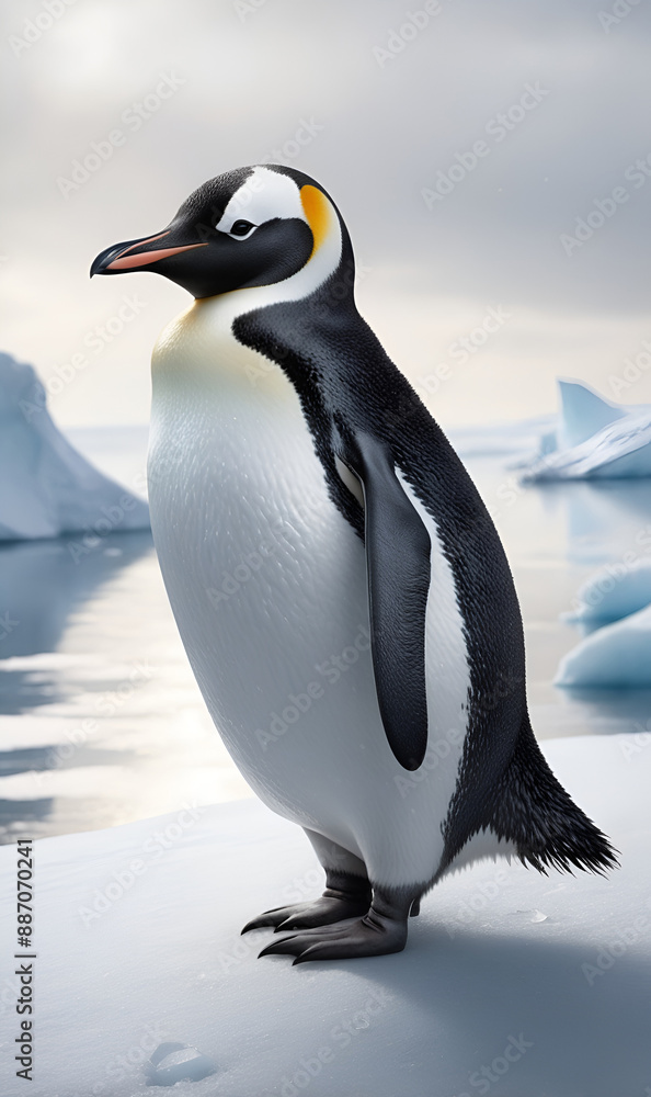 Fototapeta premium penguin in its natural environment, close-up