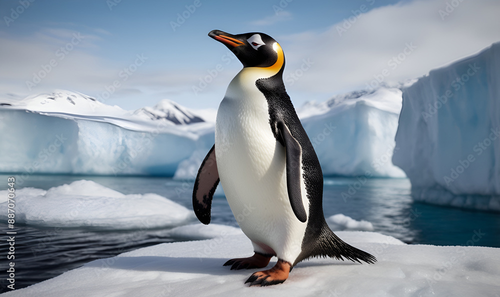 Fototapeta premium penguin in its natural environment, close-up