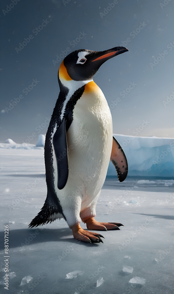 Fototapeta premium penguin in its natural environment, close-up