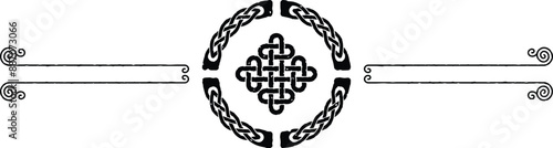 Two Lines Celtic Header - Round Knot Pattern and Irish Knot