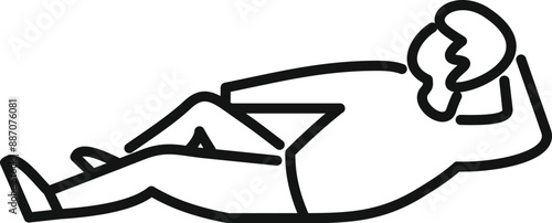 Man is lying down on his back relaxing on the ground