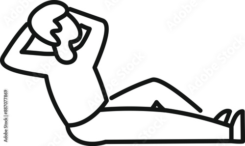 Man is doing crunches, an abdominal exercise to strengthen core muscles