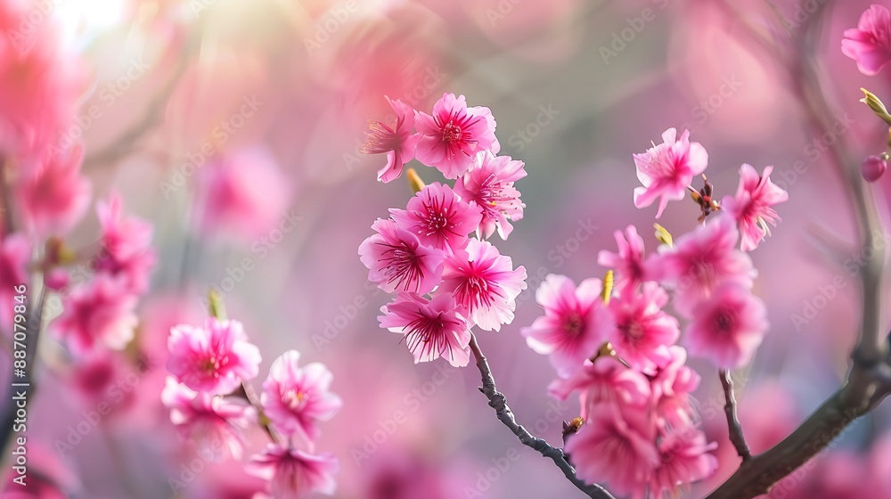 Vibrant cherry blossoms full bloom Vibrant cherry blossoms full bloom