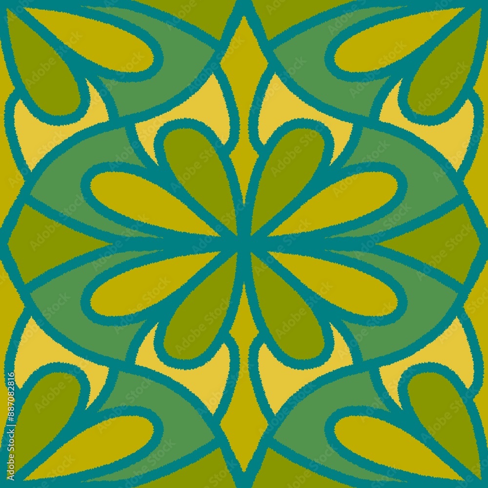 Abstract geometric floral seamless flower pattern for fabrics and linens Abstract geometric floral seamless flower pattern for fabrics and linens