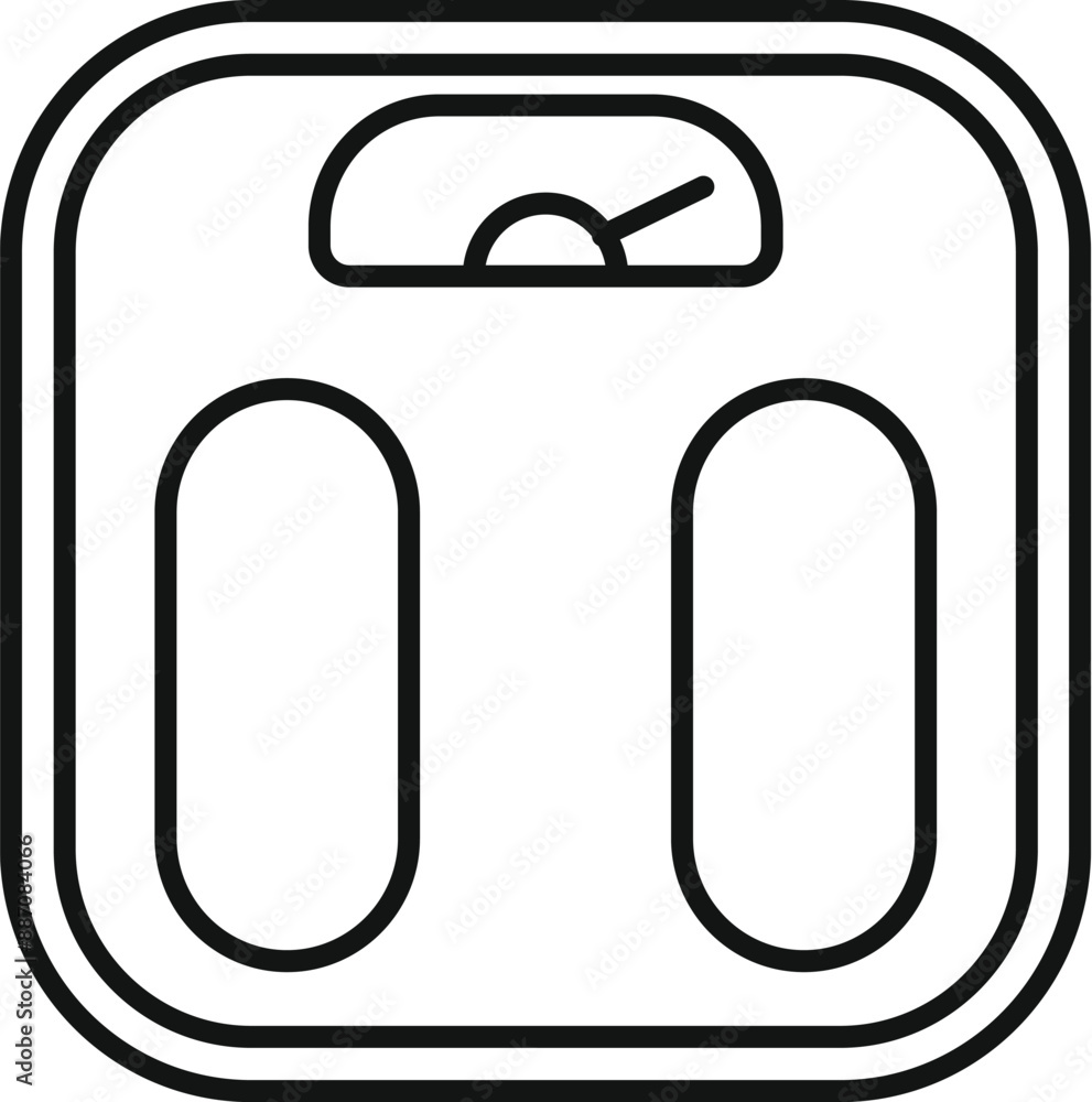 Φωτογραφία Simple line icon of a bathroom scale, symbolizing health, fitness, and weight ma