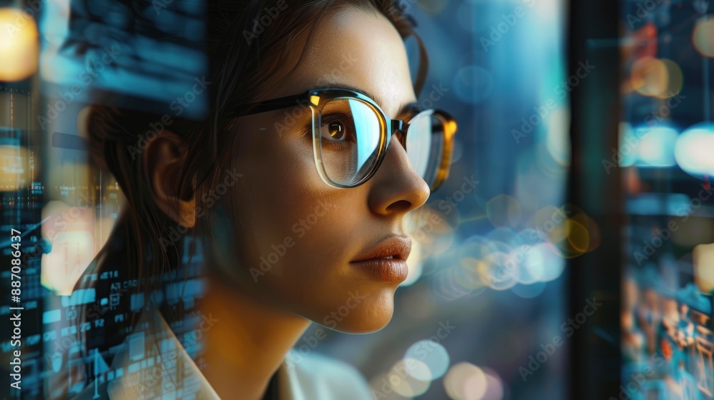 Portrait of a businesswoman, using modern technology to navigate her tasks efficiently Portrait of a businesswoman, using modern technology to navigate her tasks efficiently