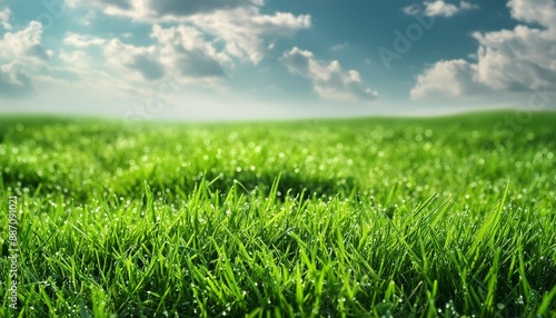 green grass meadow outdoor 3d illustration