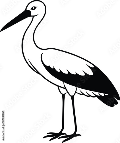stork simple silhouette on a white background