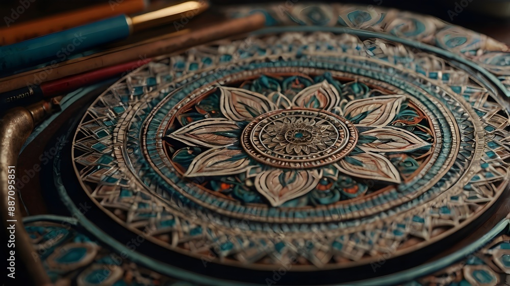 Obraz premium Hand drawn mandalas with fine details
