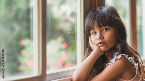 Contemplative Young Girl by Window, Reflective Mood, Diversity Concept, Indoor Natural Light Portrait Free Download Contemplative Young Girl by Window, Reflective Mood, Diversity Concept, Indoor Natural Light Portrait - GFXLoad