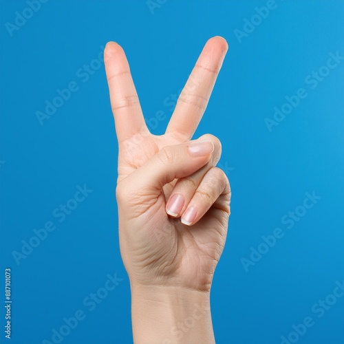 Obraz na płótnie hand showing a peace sign w salonie