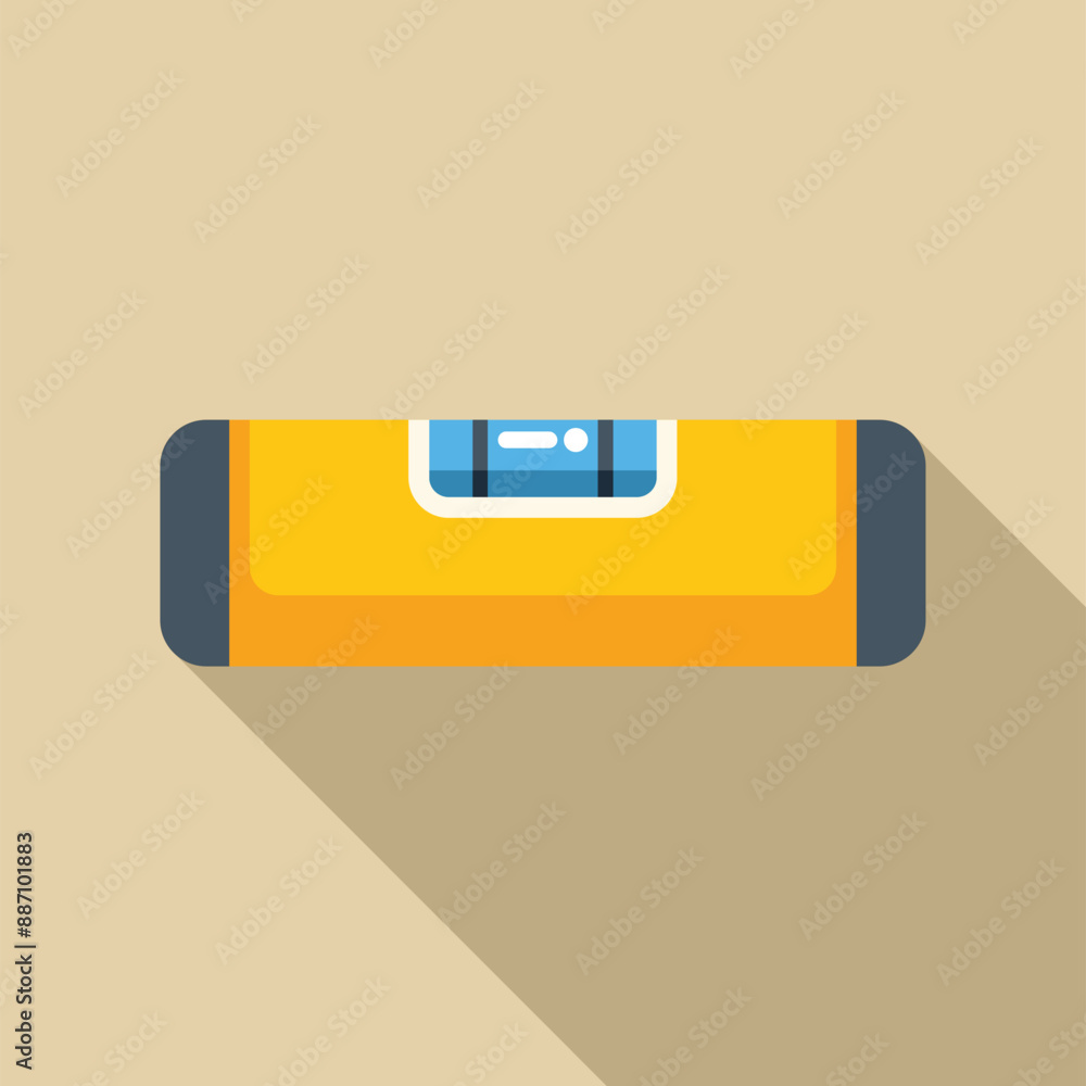 Yellow building level is lying on a surface, ready to be used for precise measurements Yellow building level is lying on a surface, ready to be used for precise measurements