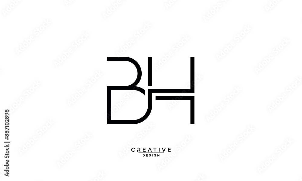 BH, HB, B, H, Abstract Letters Logo Monogram BH, HB, B, H, Abstract Letters Logo Monogram