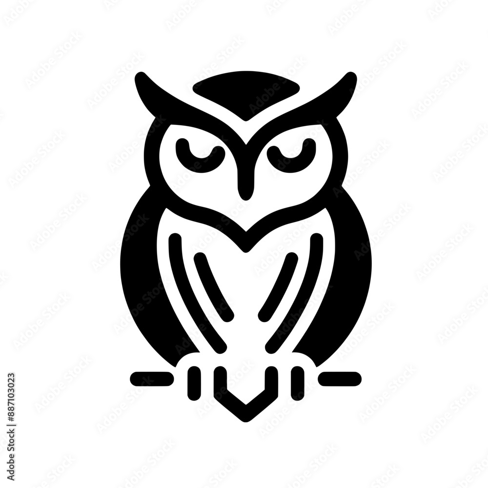 owl on a branch Logo Generative AI owl on a branch Logo Generative AI