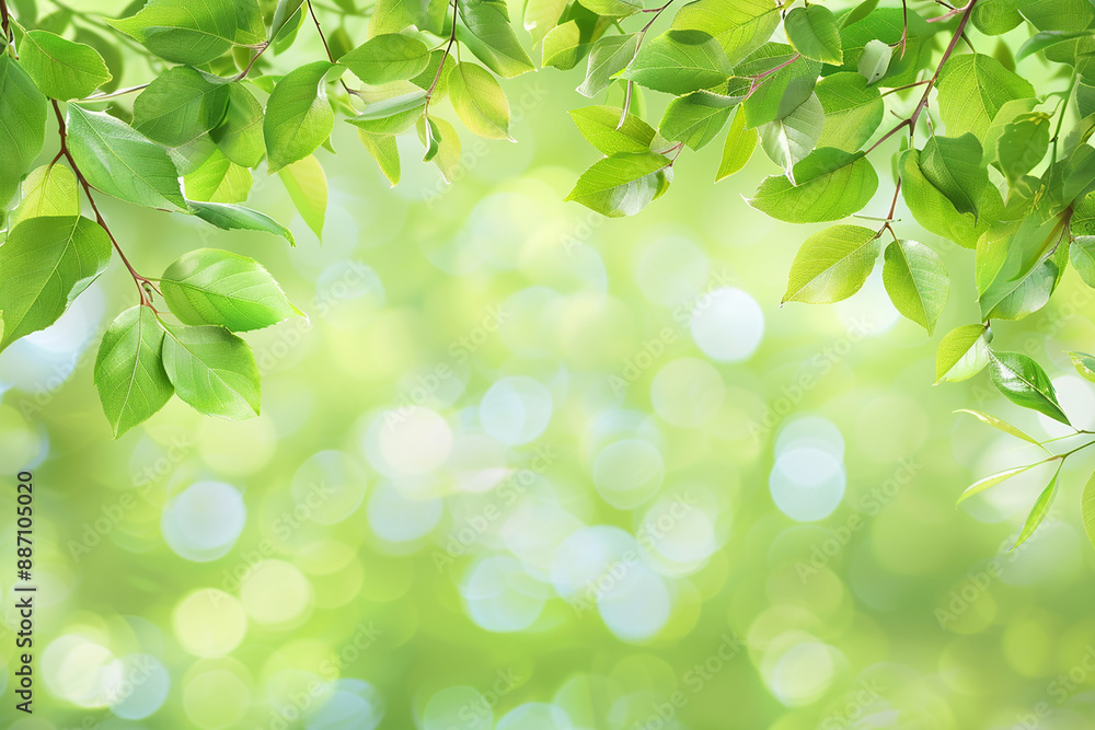 Green leaves in sunlight with a soft, blurry background, evoking a sense of freshness and nature. Green leaves in sunlight with a soft, blurry background, evoking a sense of freshness and nature.