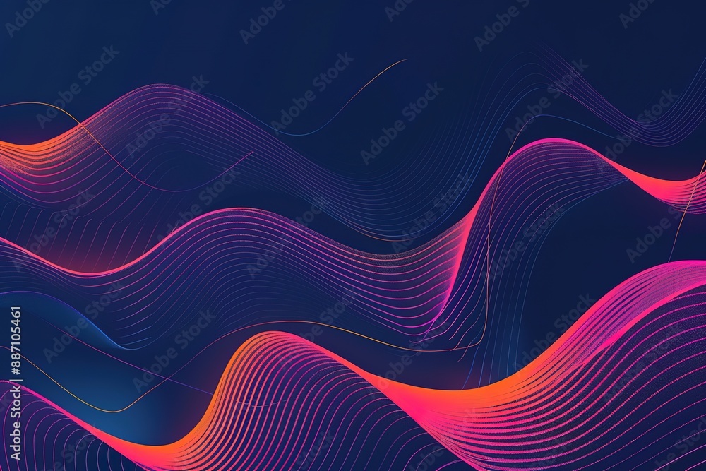 A blue and orange wave pattern with a purple background A blue and orange wave pattern with a purple background