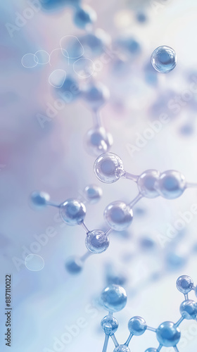 An abstract medical background with a gradient from white to light blue, overlaid with detailed molecular structure