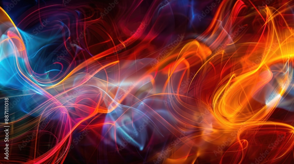 Fototapeta premium Abstract background created through slow and fast light painting