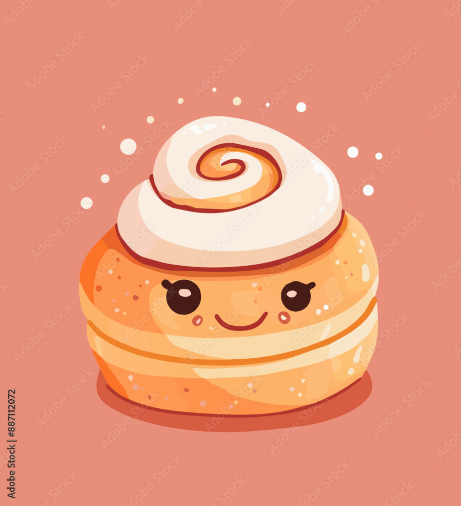 Cute Cartoon Cinnamon Roll Food Character Cute Cartoon Cinnamon Roll Food Character